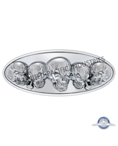 (CARD) CHROME DIECAST SKULL EMBLEM (CARD) CHROME DIECAST SKULL EMBLEM