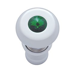 UP28482-Chrome Deluxe Cigarette Lighter With Green Crystal