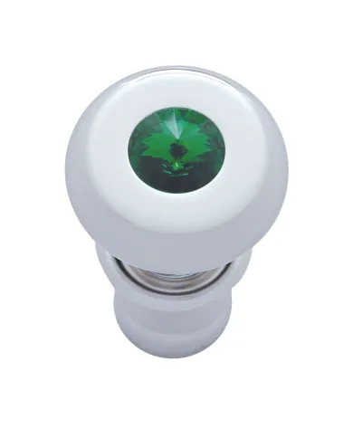 UP28482-Chrome Deluxe Cigarette Lighter With Green Crystal