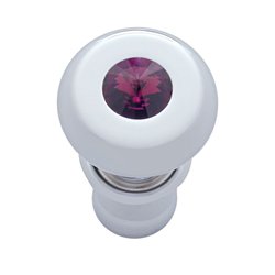 UP28483-Chrome Deluxe Cigarette Lighter With Purple Crystal