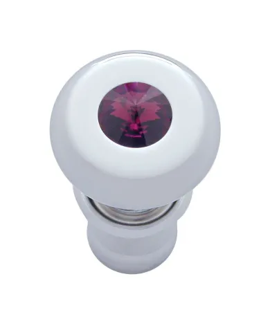 UP28483-Chrome Deluxe Cigarette Lighter With Purple Crystal