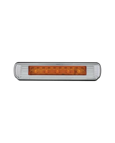 (CARD) CHROME LICENSE PLATE LIGHT WITH AMBER LED AUXILIARY LIGHT, ART DECO FLUSH MOUNT DESIGN (CARD) CHROME LICENSE PLATE LIGHT WITH AMBER LED AUXILIARY LIGHT, ART DECO FLUSH MOUNT DESIGN