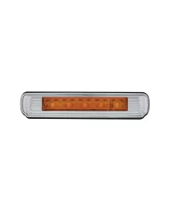 (CARD) CHROME LICENSE PLATE LIGHT WITH AMBER LED AUXILIARY LIGHT, ART DECO FLUSH MOUNT DESIGN (CARD) CHROME LICENSE PLATE LIGHT WITH AMBER LED AUXILIARY LIGHT, ART DECO FLUSH MOUNT DESIGN