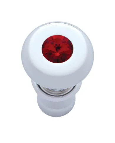 UP28484-Chrome Deluxe Cigarette Lighter With Red Crystal