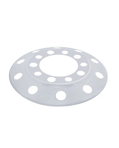 (BULK) STAINLESS STEEL 22 1/2" FRONT WHEEL COVER W/ 10 HOLES (BULK) STAINLESS STEEL 22 1/2" FRONT WHEEL COVER W/ 10 HOLES