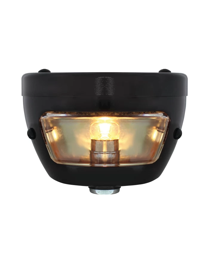 (BOX) ALL-BLACK "DUOLAMP" MOTORCYCLE REAR FENDER TAIL LIGHT, GLASS LENS W/ ""STOP" LETTERING, 12 VOLT (BOX) ALL-BLACK "DUOLAMP" MOTORCYCLE REAR FENDER TAIL LIGHT, GLASS LENS W/ ""STOP" LETTERING, 12 VOLT