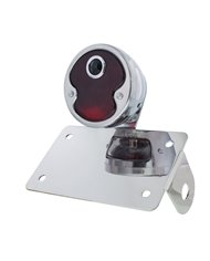 (BOX) "BOBBER" STYLE "1932 DUO LAMP" TAIL LIGHT WITH RED GLASS LENS & BLUE DOT - HORIZONTAL (BOX) "BOBBER" STYLE "1932 DUO LAMP" TAIL LIGHT WITH RED GLASS LENS & BLUE DOT - HORIZONTAL