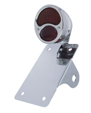 (BOX)"BOBBER" STYLE "1928 DUO LAMP" TAIL LIGHT WITH RED GLASS LENS - VERTICAL (BOX)"BOBBER" STYLE "1928 DUO LAMP" TAIL LIGHT WITH RED GLASS LENS - VERTICAL