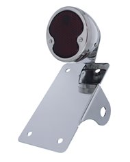 (BOX) "BOBBER" STYLE "1932 DUO LAMP" TAIL LIGHT WITH RED GLASS LENS - VERTICAL