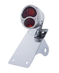 (BOX) "BOBBER" STYLE "1928 DUO LAMP" TAIL LIGHT WITH RED "STOP" GLASS LENS - VERTICAL (BOX) "BOBBER" STYLE "1928 DUO LAMP" TAIL LIGHT WITH RED "STOP" GLASS LENS - VERTICAL