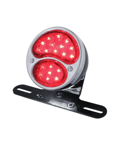 (BOX) 19 RED LED BLACK "1928 DUO LAMP" TAIL LIGHT (BOX) 19 RED LED BLACK "1928 DUO LAMP" TAIL LIGHT