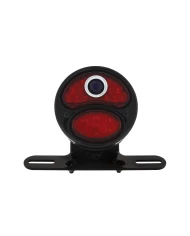 (BOX) ALL-BLACK LED "DUOLAMP" MOTORCYCLE REAR FENDER TAIL LIGHT, RED LED LENS W/ LED BLUE DOT, 12 VOLT (BOX) ALL-BLACK LED "DUOLAMP" MOTORCYCLE REAR FENDER TAIL LIGHT, RED LED LENS W/ LED BLUE DOT, 12 VOLT