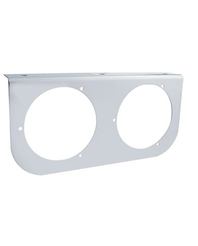 (BULK) STAINLESS STEEL LIGHT BRACKET W/ TWO 4" LIGHT CUTOUTS (BULK) STAINLESS STEEL LIGHT BRACKET W/ TWO 4" LIGHT CUTOUTS