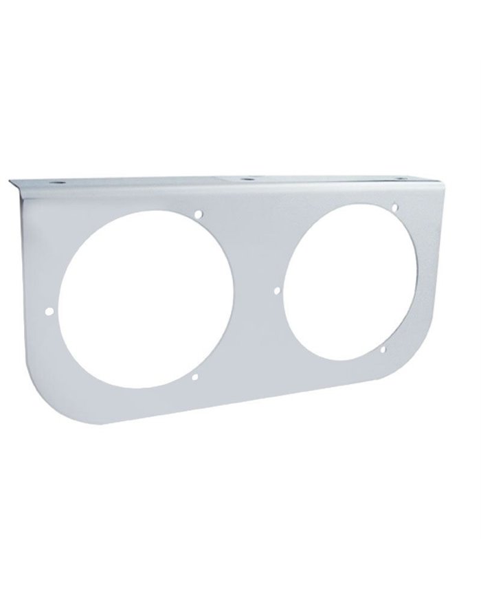 (BULK) STAINLESS STEEL LIGHT BRACKET W/ TWO 4" LIGHT CUTOUTS (BULK) STAINLESS STEEL LIGHT BRACKET W/ TWO 4" LIGHT CUTOUTS