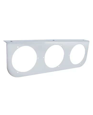 (BULK) STAINLESS STEEL LIGHT BRACKET W/ THREE 4" LIGHT CUTOUTS (BULK) STAINLESS STEEL LIGHT BRACKET W/ THREE 4" LIGHT CUTOUTS