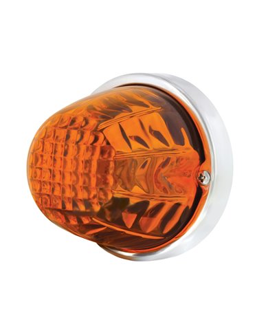 (BULK) LARGE GLASS FLUSH MOUNT MARKER LIGHT - DARK AMBER CRYSTAL GLASS LENS (BULK) LARGE GLASS FLUSH MOUNT MARKER LIGHT - DARK AMBER CRYSTAL GLASS LENS