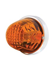 (BULK) LARGE GLASS FLUSH MOUNT MARKER LIGHT - DARK AMBER CRYSTAL GLASS LENS (BULK) LARGE GLASS FLUSH MOUNT MARKER LIGHT - DARK AMBER CRYSTAL GLASS LENS