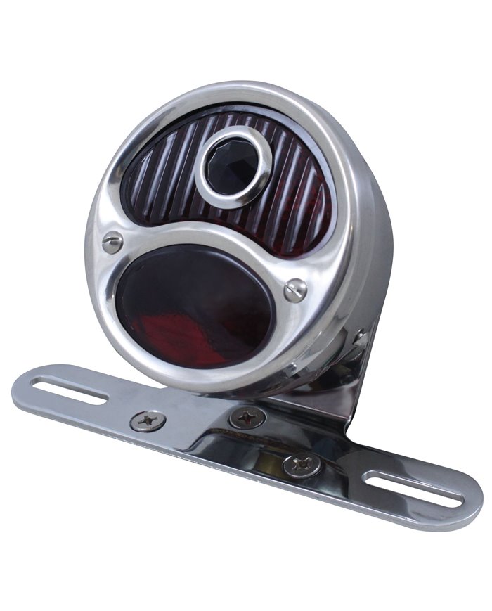 (BOX) "1928 DUO LAMP" TAIL LIGHT WITH RED GLASS LENS & BLUE DOT