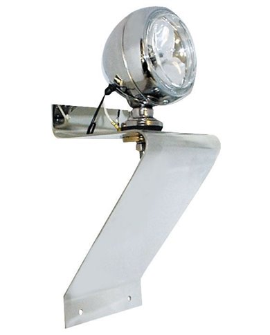 (BULK) STAINLESS STEEL TRIANGLE LIGHT BRACKET W/ 4" CLEAR CHROME HALOGEN LIGHT (BULK) STAINLESS STEEL TRIANGLE LIGHT BRACKET W/ 4" CLEAR CHROME HALOGEN LIGHT