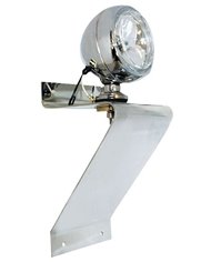 (BULK) STAINLESS STEEL TRIANGLE LIGHT BRACKET W/ 4" CLEAR CHROME HALOGEN LIGHT (BULK) STAINLESS STEEL TRIANGLE LIGHT BRACKET W/ 4" CLEAR CHROME HALOGEN LIGHT