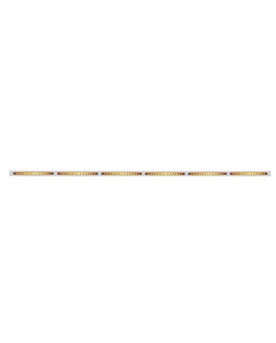 (BULK) STAINLESS STEEL 6 LED CUTOUT BUMPER LIGHT BRACKET W/ 14 AMBER LED 12" LIGHT BAR - AMBER LENS (BULK) STAINLESS STEEL 6 LED CUTOUT BUMPER LIGHT BRACKET W/ 14 AMBER LED 12" LIGHT BAR - AMBER LENS