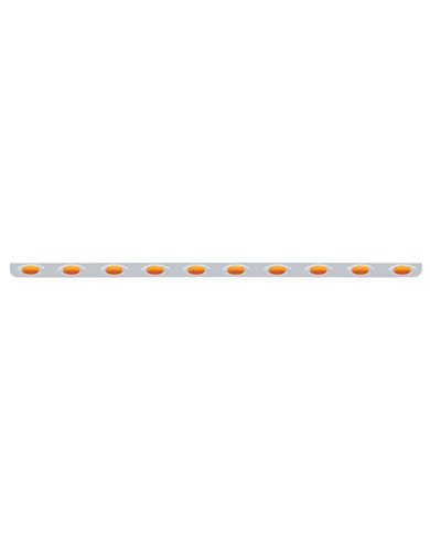 (BULK) STAINLESS STEEL BUMPER LIGHT BRACKET W/ TEN 12 AMBER LED PHANTOM LIGHTS - AMBER LENS (BULK) STAINLESS STEEL BUMPER LIGHT BRACKET W/ TEN 12 AMBER LED PHANTOM LIGHTS - AMBER LENS