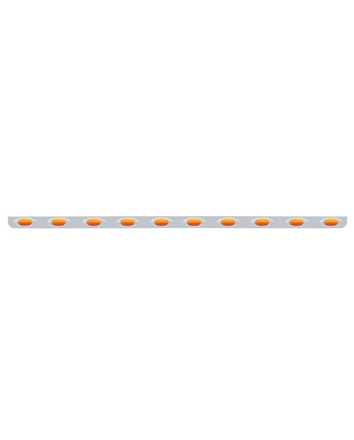 (BULK) STAINLESS STEEL BUMPER LIGHT BRACKET W/ TEN 12 AMBER LED PHANTOM LIGHTS - AMBER LENS (BULK) STAINLESS STEEL BUMPER LIGHT BRACKET W/ TEN 12 AMBER LED PHANTOM LIGHTS - AMBER LENS