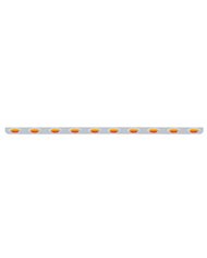 (BULK) STAINLESS STEEL BUMPER LIGHT BRACKET W/ TEN 12 AMBER LED PHANTOM LIGHTS - AMBER LENS (BULK) STAINLESS STEEL BUMPER LIGHT BRACKET W/ TEN 12 AMBER LED PHANTOM LIGHTS - AMBER LENS