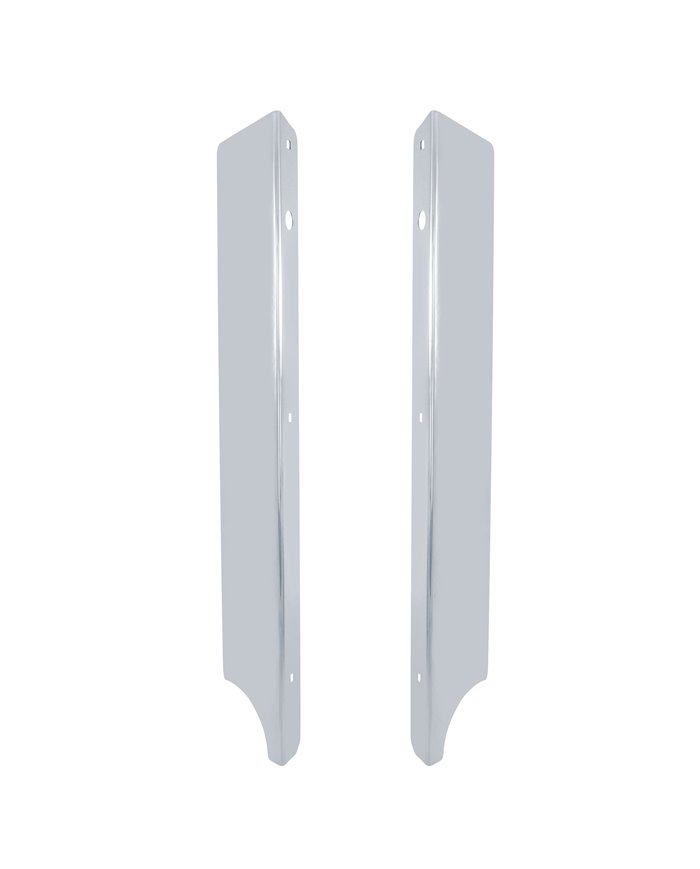 (2/CARD) STAINLESS STEEL PETERBILT 379 SIDE GRILL DEFLECTOR - 4 HEADLIGHT SYSTEM