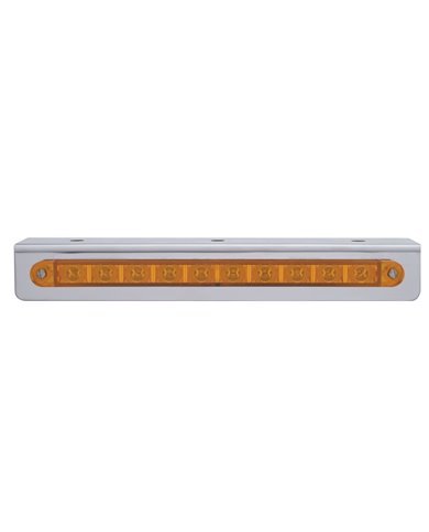 (BULK) STAINLESS STEEL BRACKET W/ONE 10 LED 9" STRIP LIGHT - AMBER LED/AMBER LENS (BULK) STAINLESS STEEL BRACKET W/ONE 10 LED 9" STRIP LIGHT - AMBER LED/AMBER LENS