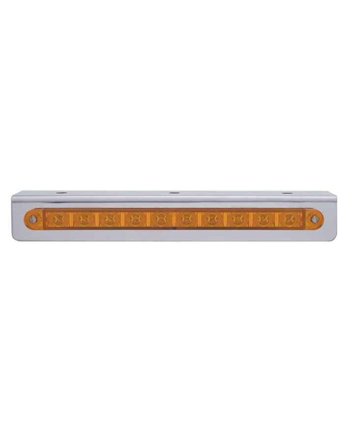 (BULK) STAINLESS STEEL BRACKET W/ONE 10 LED 9" STRIP LIGHT - AMBER LED/AMBER LENS (BULK) STAINLESS STEEL BRACKET W/ONE 10 LED 9" STRIP LIGHT - AMBER LED/AMBER LENS
