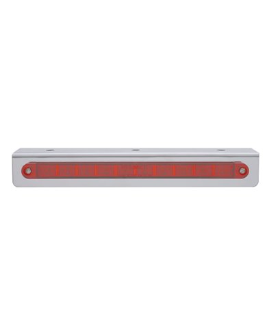 (BULK) STAINLESS STEEL BRACKET W/ONE 10 LED 9" STRIP LIGHT - RED LED/RED LENS (BULK) STAINLESS STEEL BRACKET W/ONE 10 LED 9" STRIP LIGHT - RED LED/RED LENS
