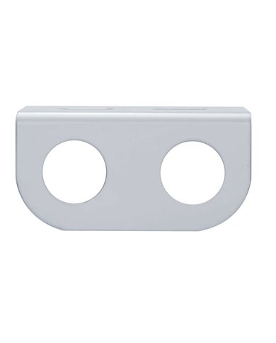 (BULK) STAINLESS STEEL MINI LIGHT BRACKET W/ 2 LIGHT CUTOUT (BULK) STAINLESS STEEL MINI LIGHT BRACKET W/ 2 LIGHT CUTOUT