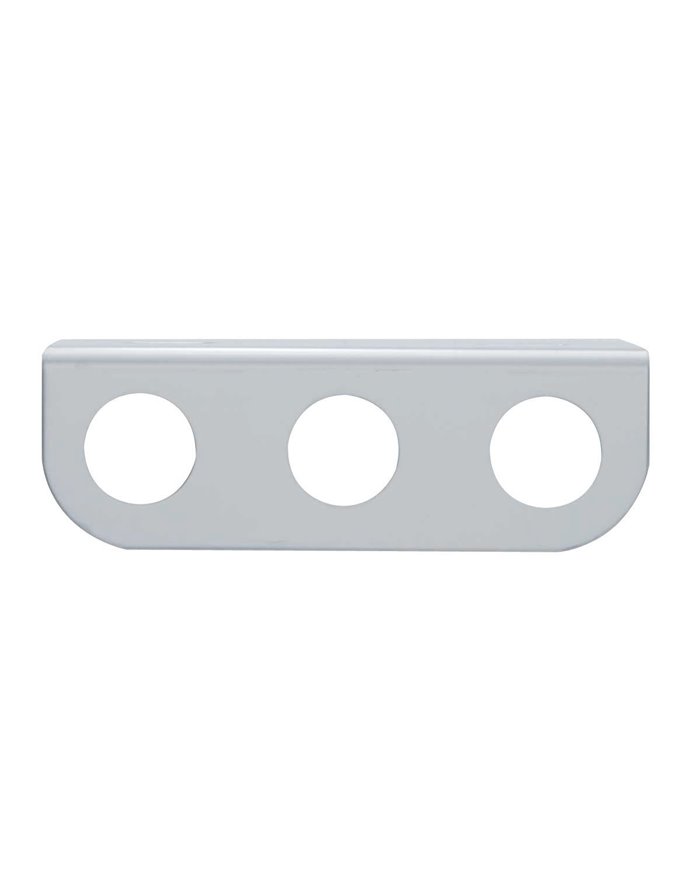 (BULK) STAINLESS STEEL MINI LIGHT BRACKET W/ 3 LIGHT CUTOUT (BULK) STAINLESS STEEL MINI LIGHT BRACKET W/ 3 LIGHT CUTOUT