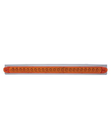 (BULK) STAINLESS STEEL LIGHT BRACKET WITH ONE 23 AMBER LED 17 1/4" LIGHT BAR - AMBER LENS (BULK) STAINLESS STEEL LIGHT BRACKET WITH ONE 23 AMBER LED 17 1/4" LIGHT BAR - AMBER LENS