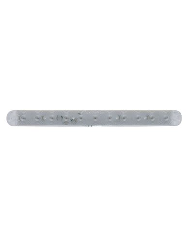 (BULK) 94" STAINLESS STEEL 6 LED CUTOUT BUMPER LIGHT BRACKET W/ 11 AMBER LED 15" LIGHT BAR - CLEAR LENS (BULK) 94" STAINLESS STEEL 6 LED CUTOUT BUMPER LIGHT BRACKET W/ 11 AMBER LED 15" LIGHT BAR - CLEAR LENS