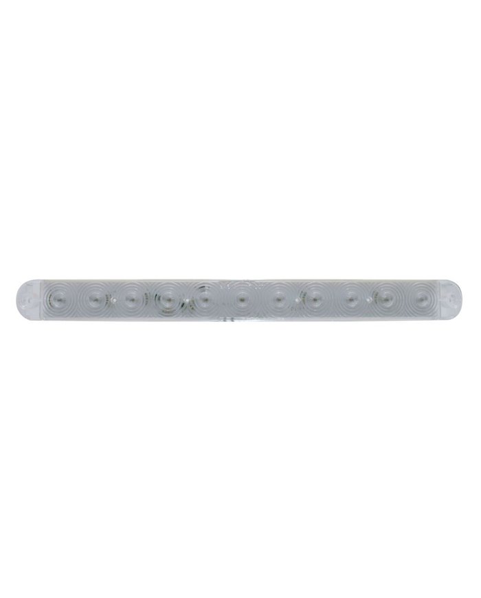 (BULK) 94" STAINLESS STEEL 6 LED CUTOUT BUMPER LIGHT BRACKET W/ 11 AMBER LED 15" LIGHT BAR - CLEAR LENS