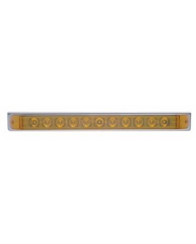 (BULK) STAINLESS STEEL LIGHT BRACKET WITH ONE 11 LED 17 5/16" LIGHT BAR - AMBER LED/AMBER LENS (BULK) STAINLESS STEEL LIGHT BRACKET WITH ONE 11 LED 17 5/16" LIGHT BAR - AMBER LED/AMBER LENS