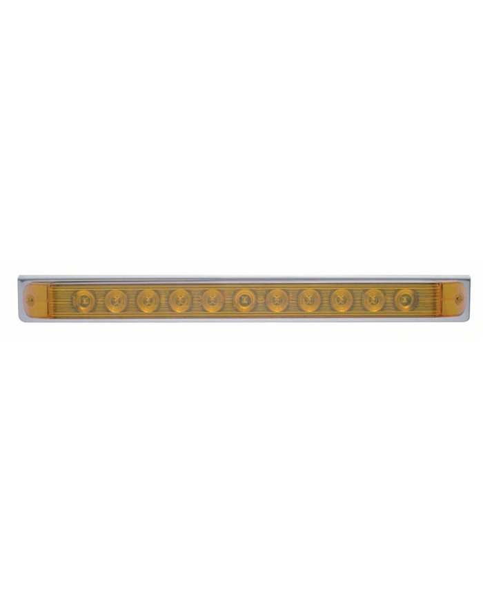 (BULK) STAINLESS STEEL LIGHT BRACKET WITH ONE 11 LED 17 5/16" LIGHT BAR - AMBER LED/AMBER LENS (BULK) STAINLESS STEEL LIGHT BRACKET WITH ONE 11 LED 17 5/16" LIGHT BAR - AMBER LED/AMBER LENS