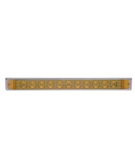 (BULK) STAINLESS STEEL LIGHT BRACKET WITH ONE 11 LED 17 5/16" LIGHT BAR - AMBER LED/AMBER LENS