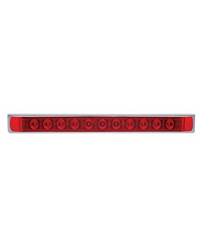 (BULK) STAINLESS STEEL LIGHT BRACKET WITH ONE 11 LED 17 5/16" LIGHT BAR - RED LED/RED LENS (BULK) STAINLESS STEEL LIGHT BRACKET WITH ONE 11 LED 17 5/16" LIGHT BAR - RED LED/RED LENS