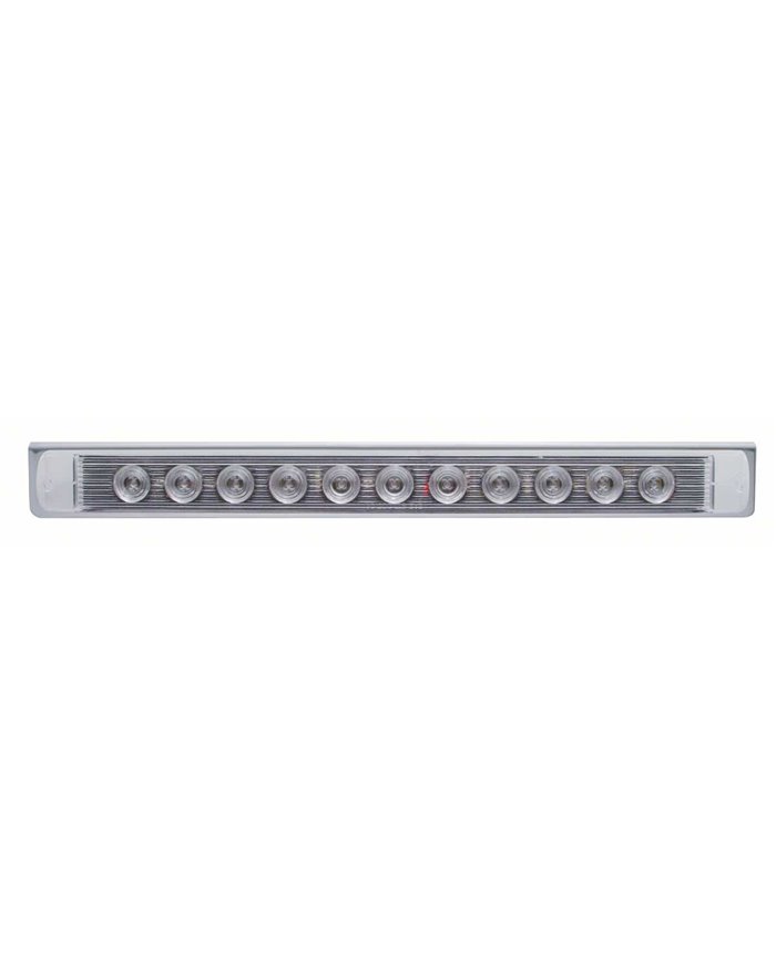 (BULK) STAINLESS STEEL LIGHT BRACKET WITH ONE 11 LED 17 5/16" LIGHT BAR - AMBER LED/CLEAR LENS