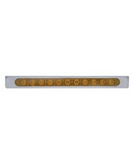 (BULK) STAINLESS STEEL LIGHT BRACKET WITH ONE 11 LED 17 5/16" LIGHT BAR WITH BEZEL - AMBER LED/AMBER LENS