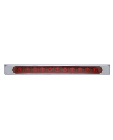 (BULK) STAINLESS STEEL LIGHT BRACKET WITH ONE 11 LED 17 5/16" LIGHT BAR WITH BEZEL - RED LED/RED LENS (BULK) STAINLESS STEEL LIGHT BRACKET WITH ONE 11 LED 17 5/16" LIGHT BAR WITH BEZEL - RED LED/RED LENS