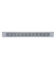 (BULK) STAINLESS STEEL LIGHT BRACKET WITH ONE 11 LED 17 5/16" LIGHT BAR WITH BEZEL - AMBER LED/CLEAR LENS