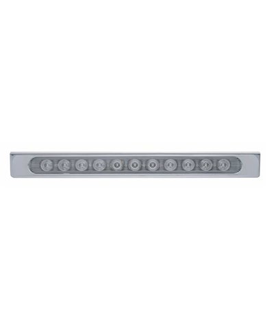(BULK) STAINLESS STEEL LIGHT BRACKET WITH ONE 11 LED 17 5/16" LIGHT BAR WITH BEZEL - RED LED/CLEAR LENS (BULK) STAINLESS STEEL LIGHT BRACKET WITH ONE 11 LED 17 5/16" LIGHT BAR WITH BEZEL - RED LED/CLEAR LENS