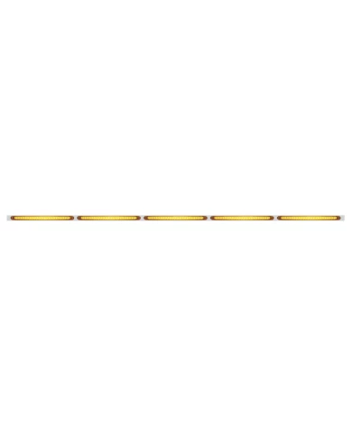 (BULK) 94" STAINLESS STEEL 5 LED CUTOUT BUMPER LIGHT BRACKET W/ 23 AMBER LED 17 1/4" LIGHT BAR - AMBER LENS (BULK) 94" STAINLESS STEEL 5 LED CUTOUT BUMPER LIGHT BRACKET W/ 23 AMBER LED 17 1/4" LIGHT BAR - AMBER LENS