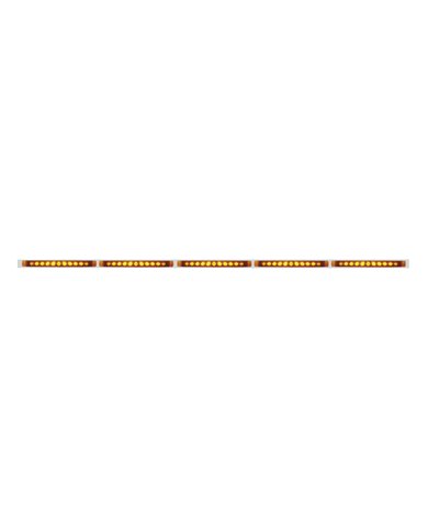 (BULK) 94" STAINLESS STEEL 5 LED CUTOUT BUMPER LIGHT BRACKET W/ 11 AMBER LED 17" LIGHT BAR - AMBER LENS (BULK) 94" STAINLESS STEEL 5 LED CUTOUT BUMPER LIGHT BRACKET W/ 11 AMBER LED 17" LIGHT BAR - AMBER LENS