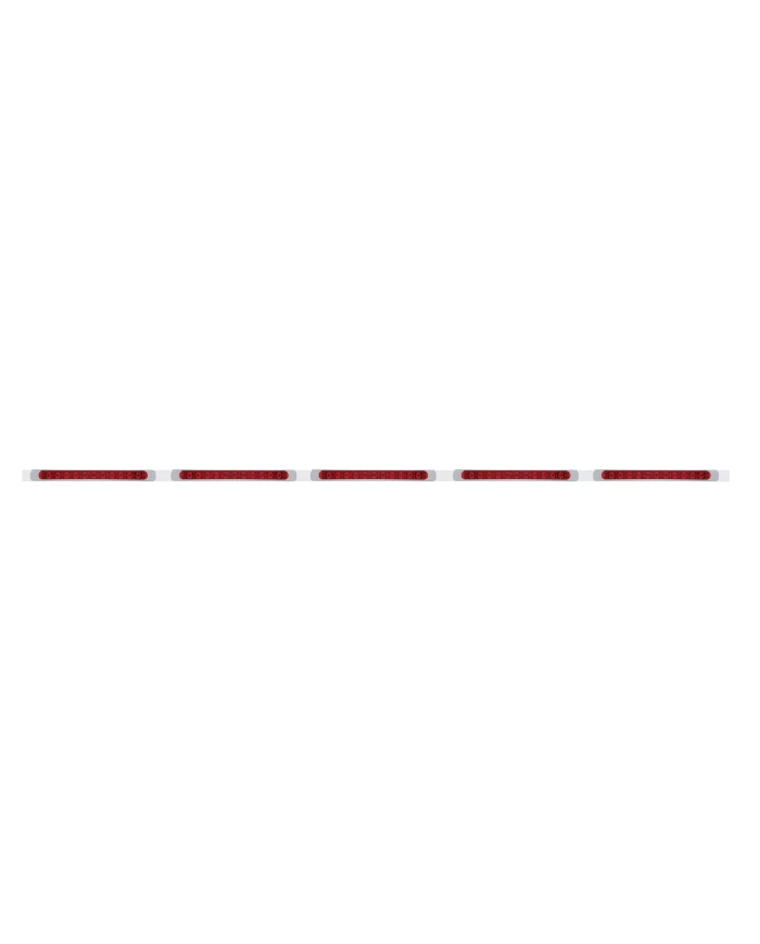 (BULK) 94" STAINLESS STEEL 5 LED CUTOUT BUMPER LIGHT BRACKET W/ 11 RED LED 17" LIGHT BAR WITH BEZEL - RED LENS (BULK) 94" STAINLESS STEEL 5 LED CUTOUT BUMPER LIGHT BRACKET W/ 11 RED LED 17" LIGHT BAR WITH BEZEL - RED LENS