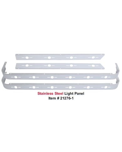 (4/BULK) STAINLESS STEEL PETERBILT 63" SLEEPER KIT W/ 20 UNIVERSAL LIGHT CUTOUTS (4/BULK) STAINLESS STEEL PETERBILT 63" SLEEPER KIT W/ 20 UNIVERSAL LIGHT CUTOUTS